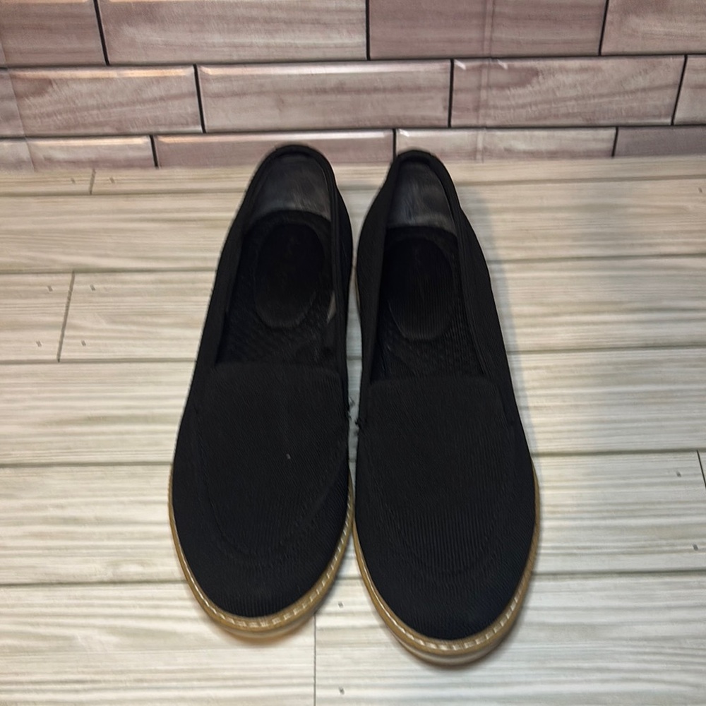 Black Slip-On Shoes with Gum Sole size 8